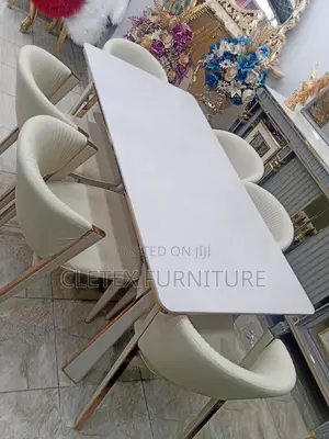 Quality Marble Top Dining Table by 6