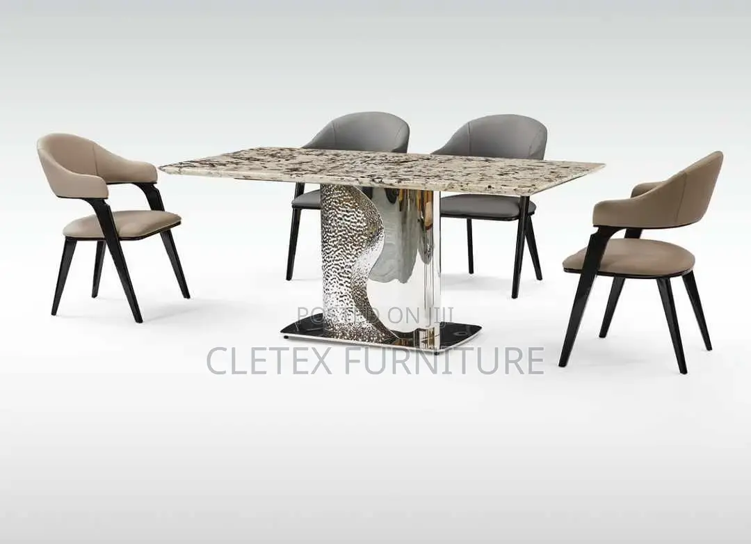 High Quality Marble Top Dining Table by 6