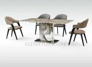 High Quality Marble Top Dining Table by 6