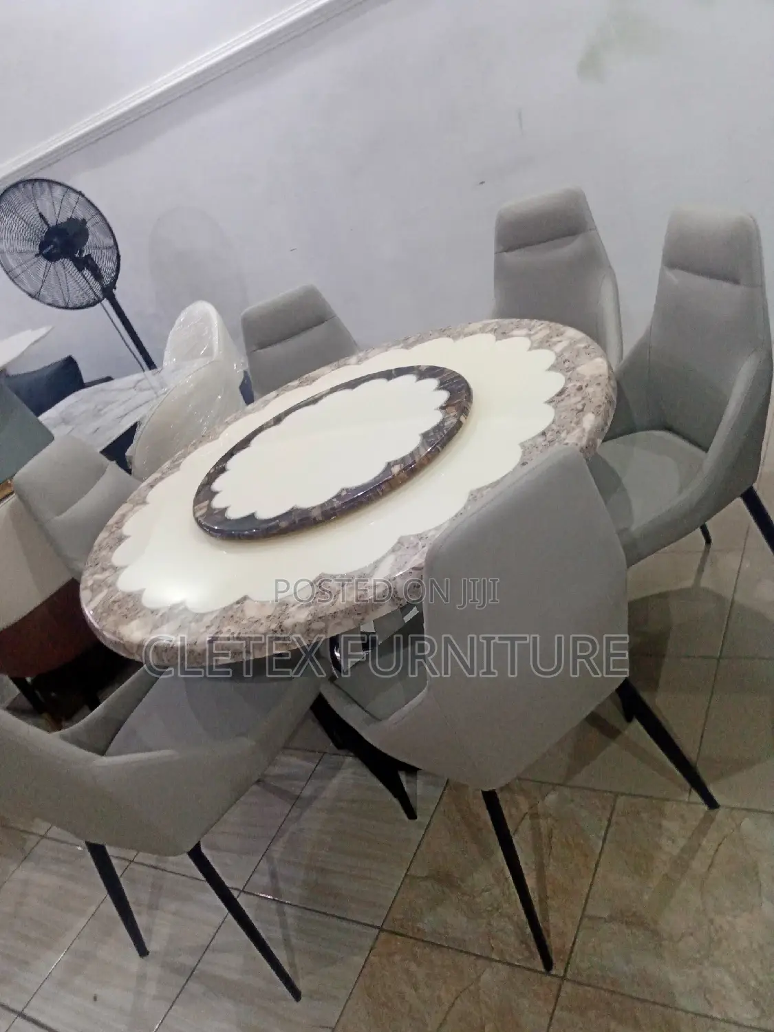 Round Marble Top Dining Table by 6