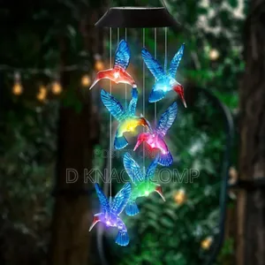 LED Outdoor Solar Hummingbird Wind Chime Ambient Light