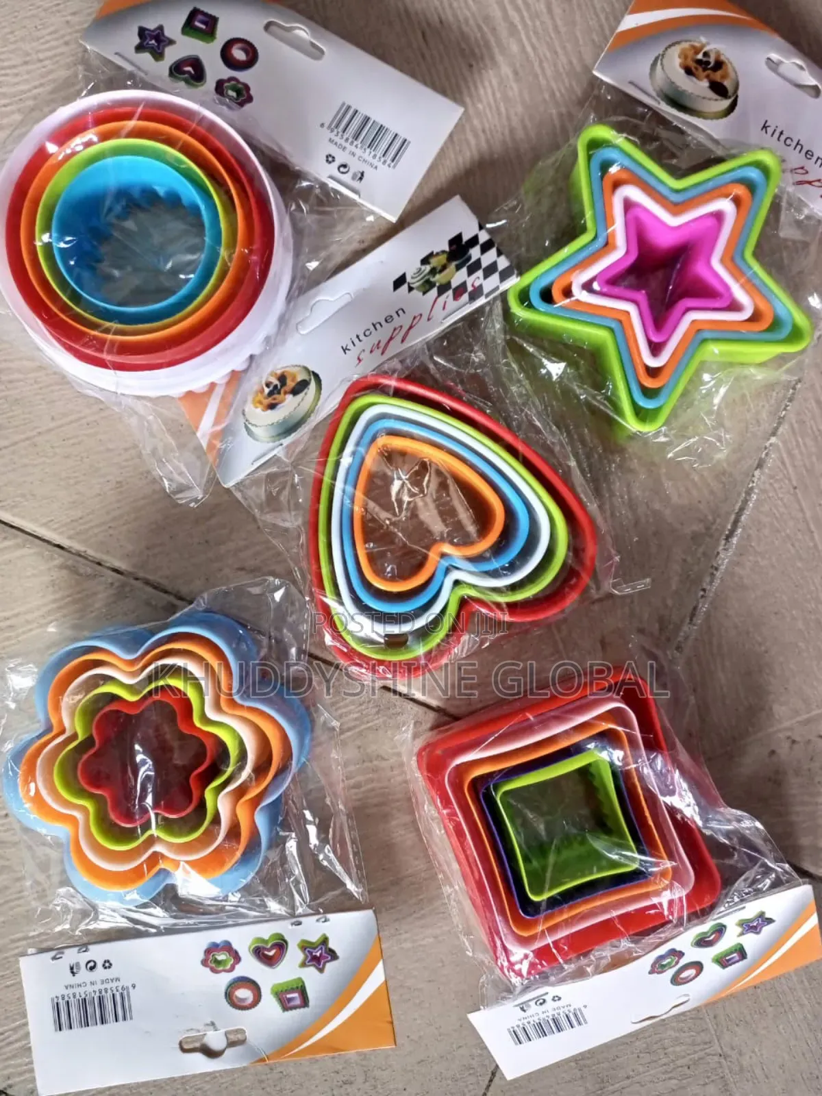 5pcs Plastic Two-sided Cake Sandwich Fruit Cookie Cutter Mol