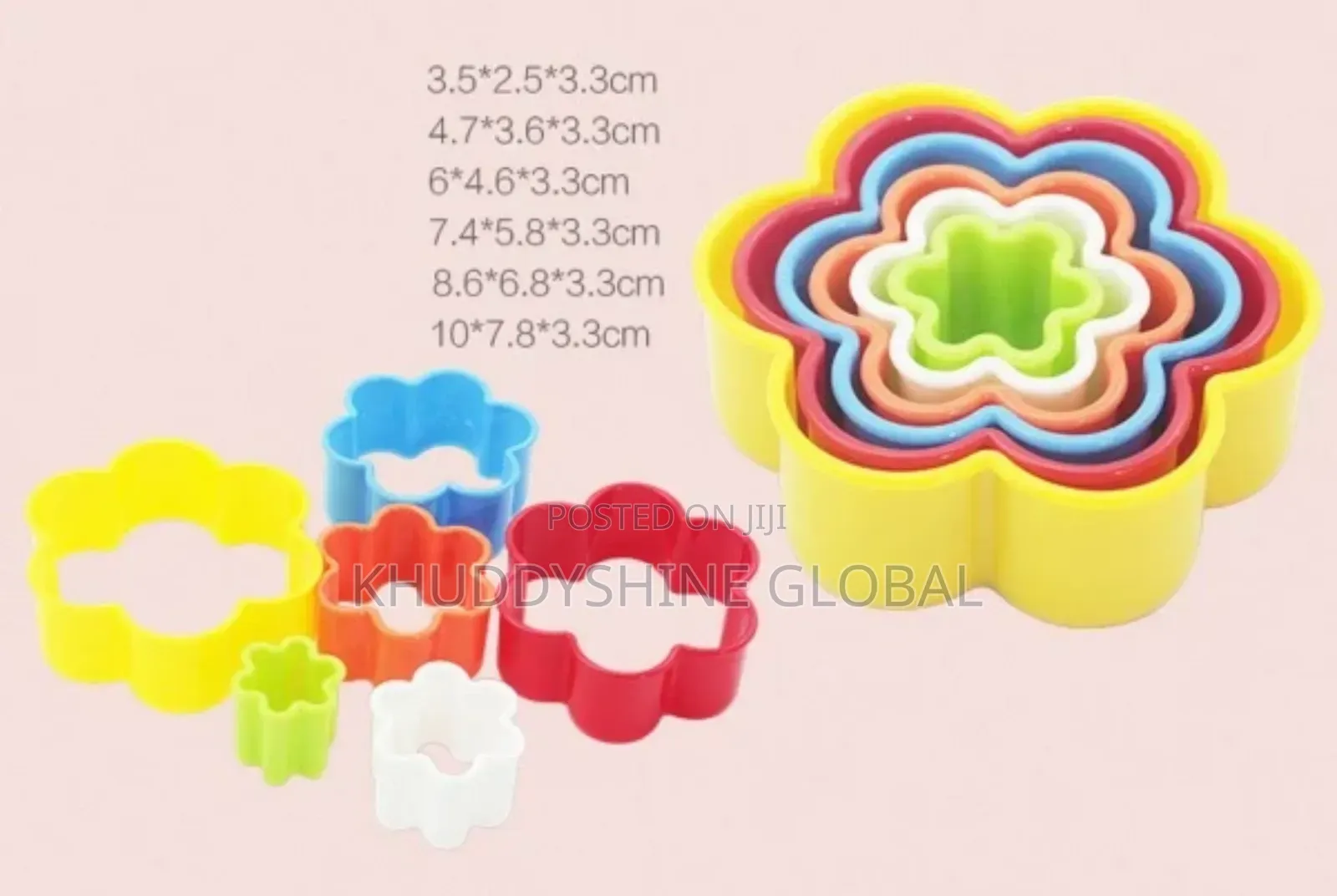 5pcs Plastic Two-sided Cake Sandwich Fruit Cookie Cutter Mol