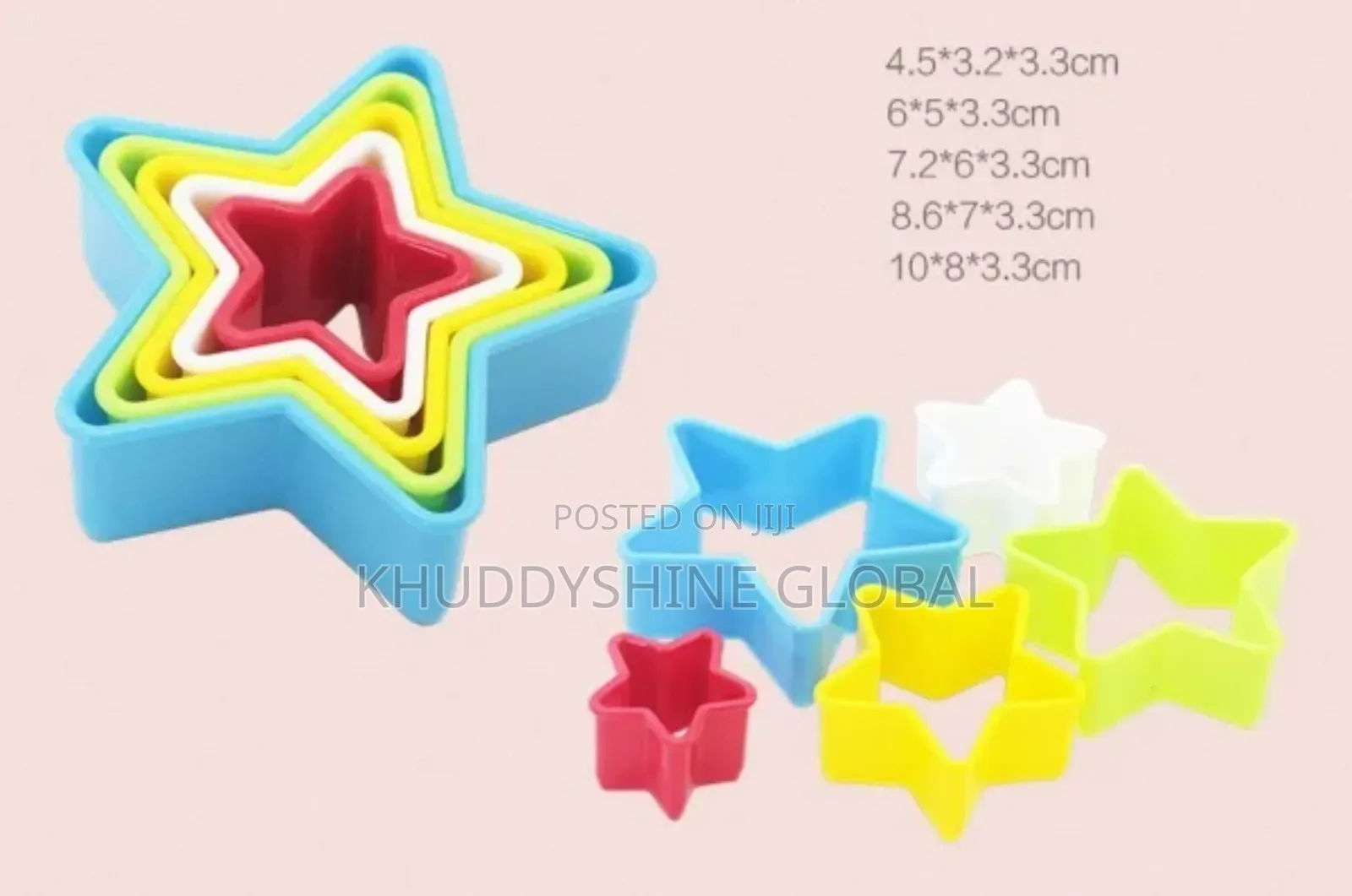 5pcs Plastic Two-sided Cake Sandwich Fruit Cookie Cutter Mol