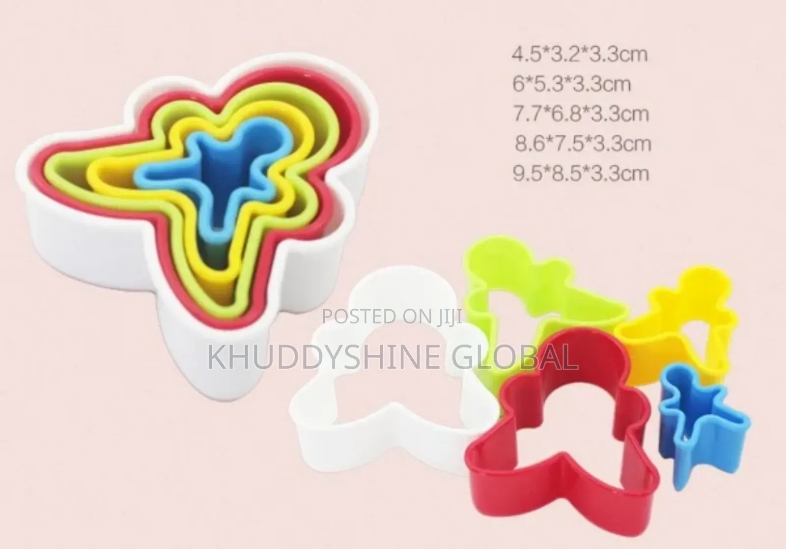 5pcs Plastic Two-sided Cake Sandwich Fruit Cookie Cutter Mol