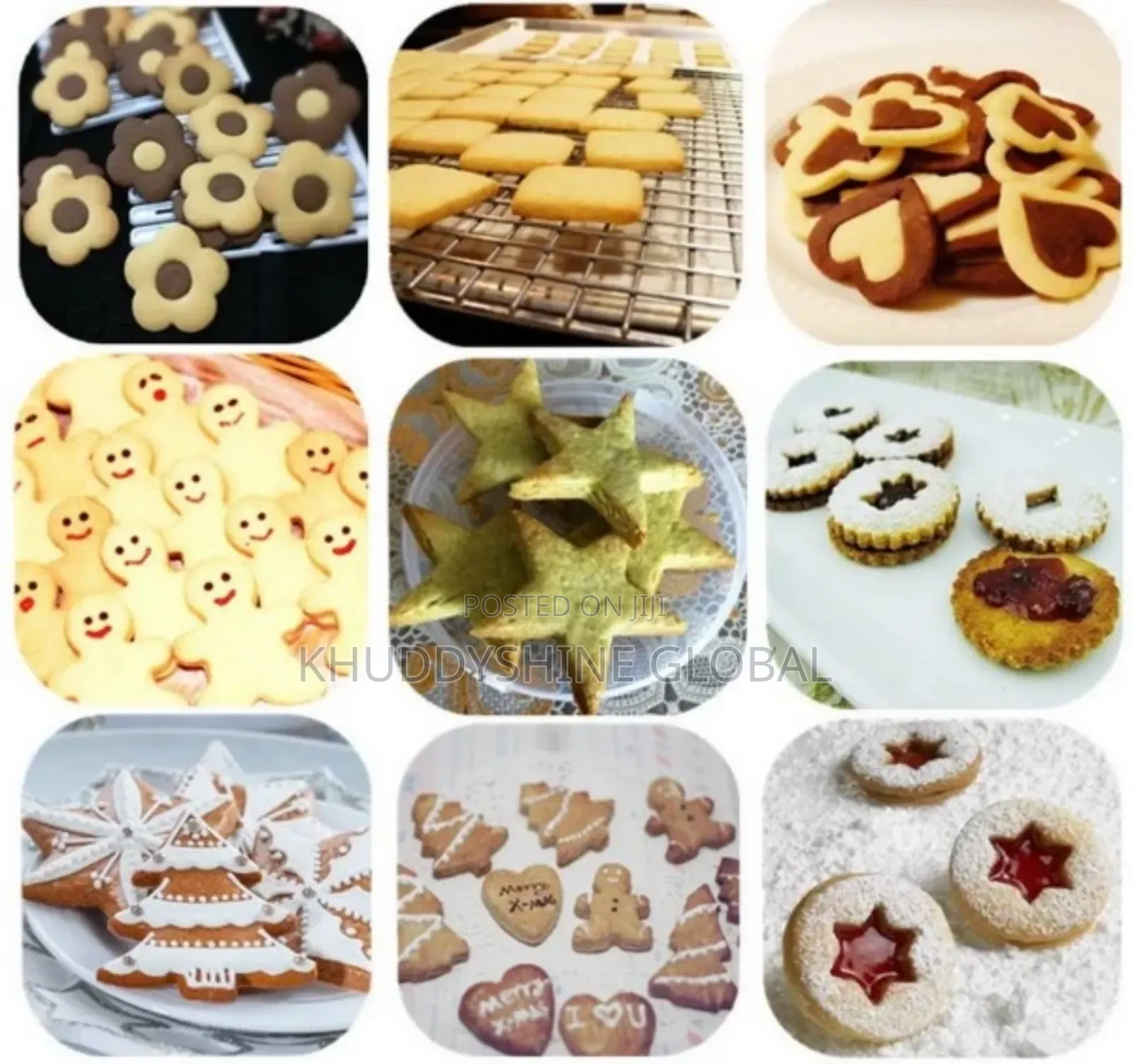 5pcs Plastic Two-sided Cake Sandwich Fruit Cookie Cutter Mol