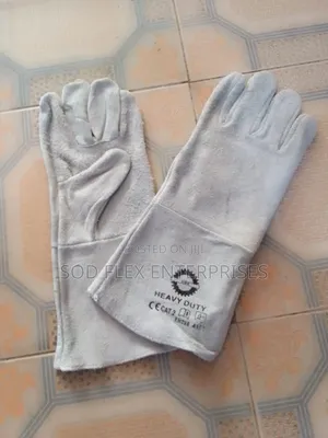 Heavy Duty White Leather Welding Hand Glove