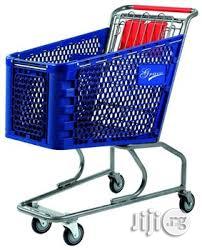 Industrial-plastic Basket Shopping Trolley With Wheels