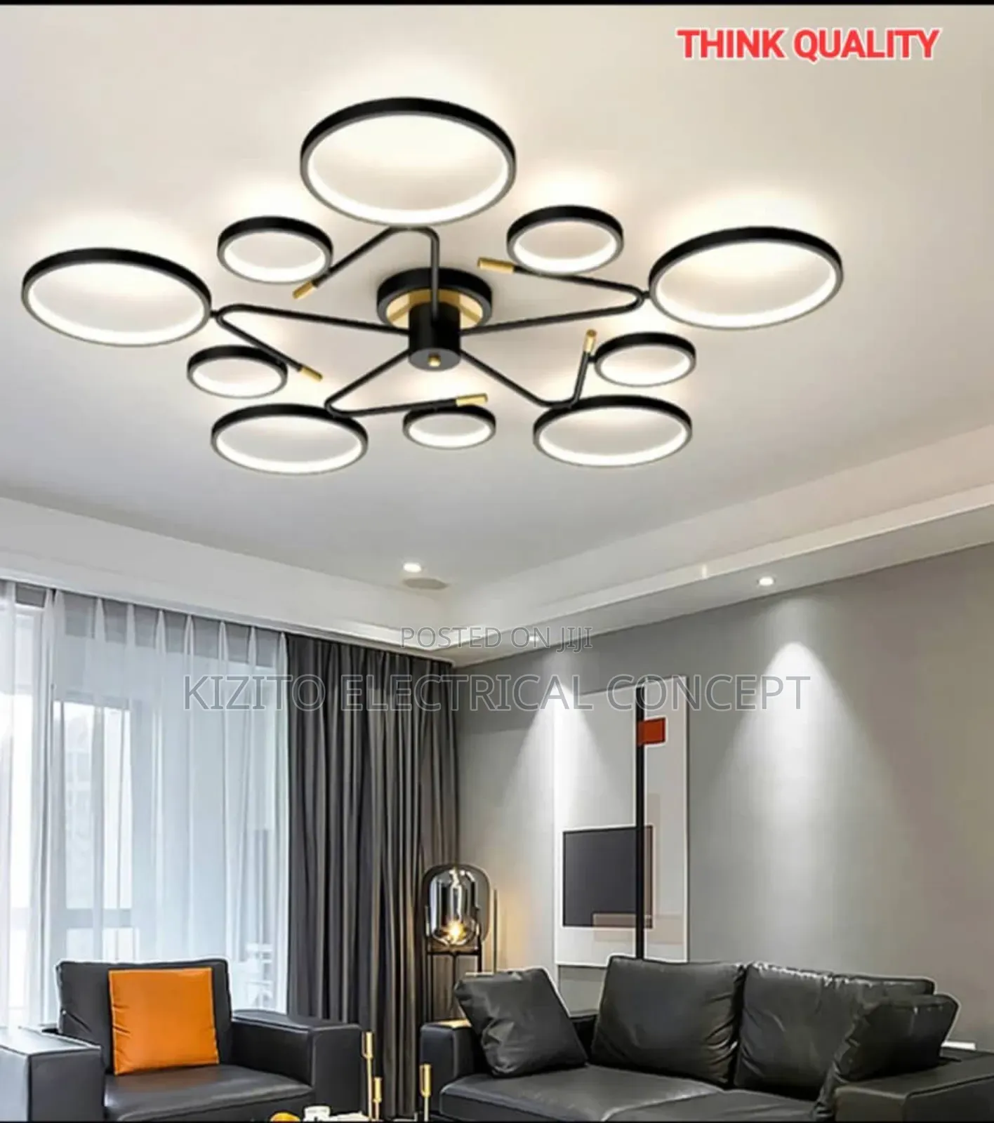 LED Multiple Ring Minimalistic Ceiling Fixture