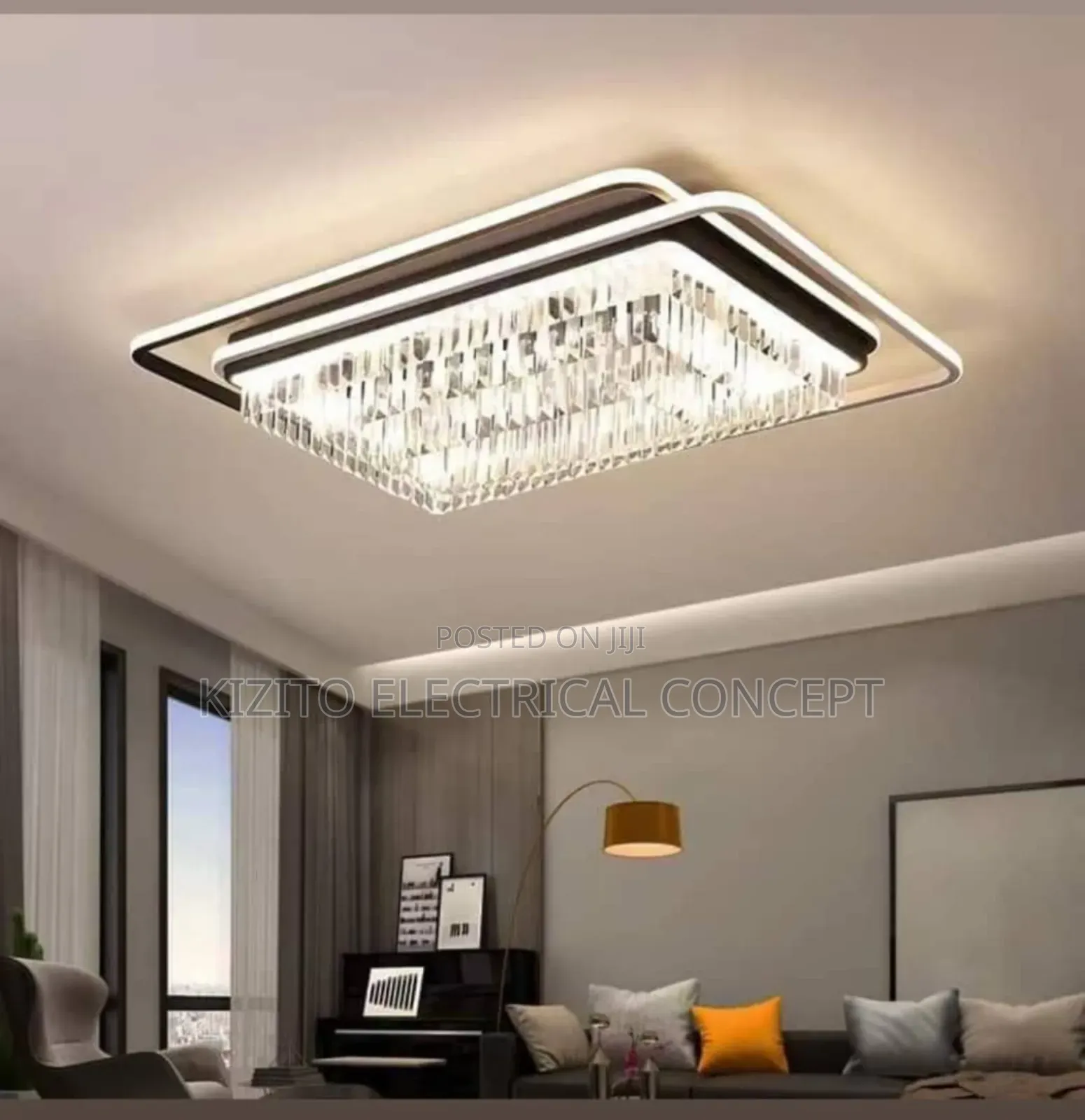 Crystal Flosh Ceiling Lamp With Crystal Glass