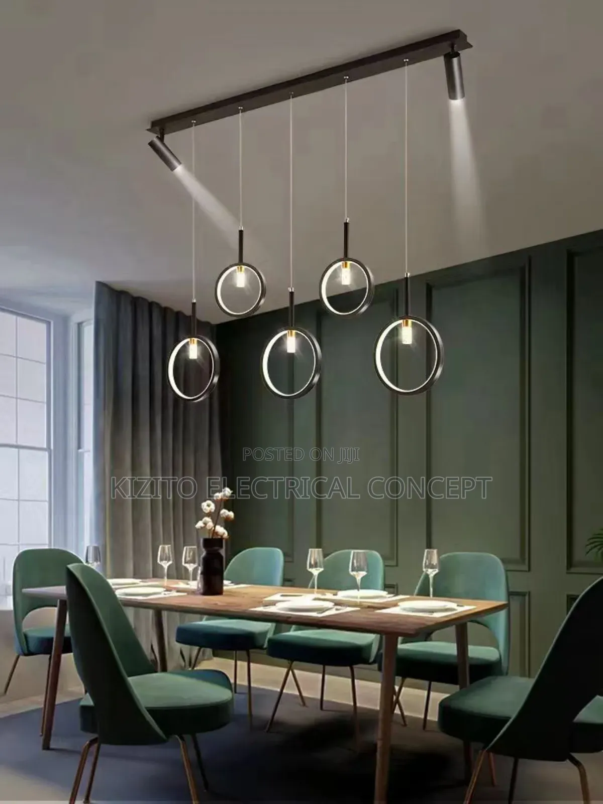 Ceiling LED Ring Dining Lamp With LED Track Light