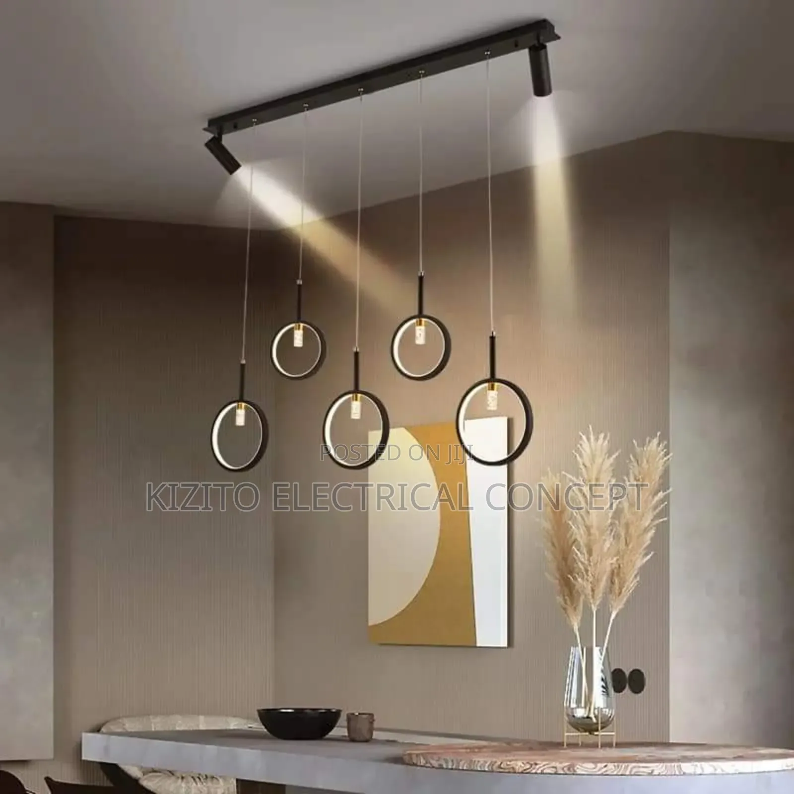 Ceiling LED Ring Dining Lamp With LED Track Light