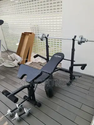 Adjustable Weightlifting Bench With Preacher Curl and 50kg