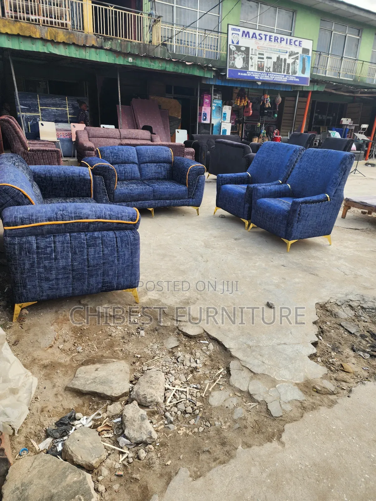 Quality Complete Set of 7 Seaters Upholstery Padded Sofa