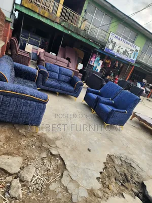 Complete Set of 7 Seaters Upholstery Padded Sofa Chairs