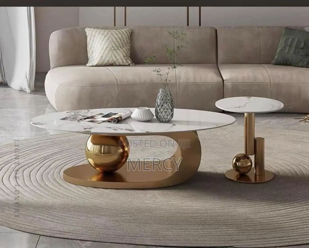 Unique Center Table Marble Top With Side Stool