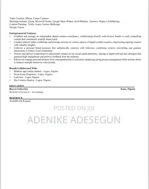 Content Creation Video Editing CV