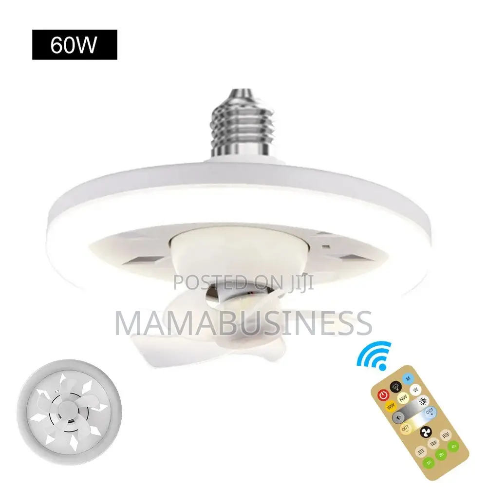 Ceiling Fan E27 With Led Light and Remote Control 360 °