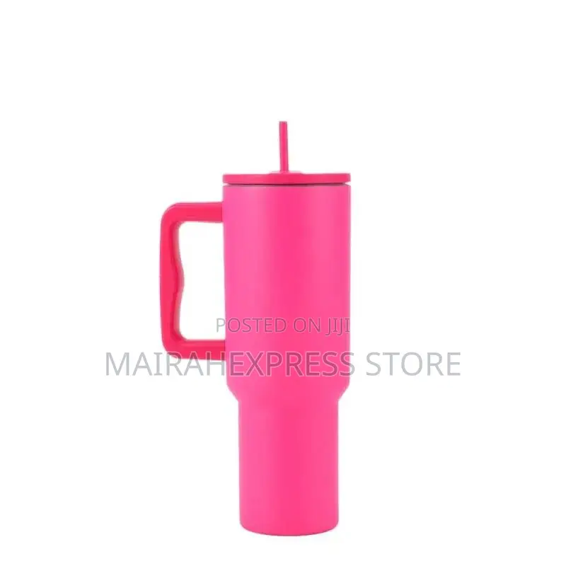 40OZ Straw Lid Stainless Steel Vacuum Insulated Car Mug