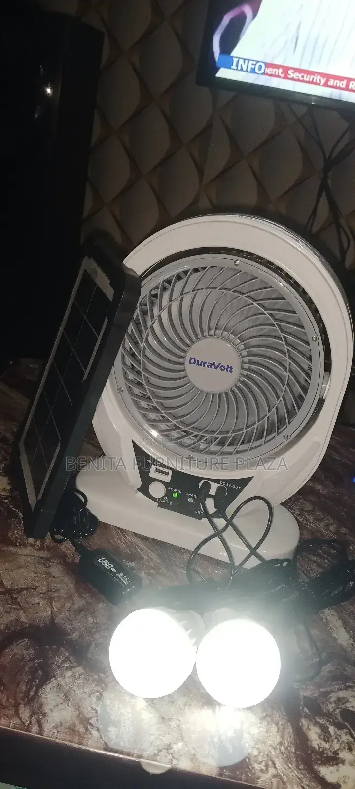 Solar Rechargeable Fan Available