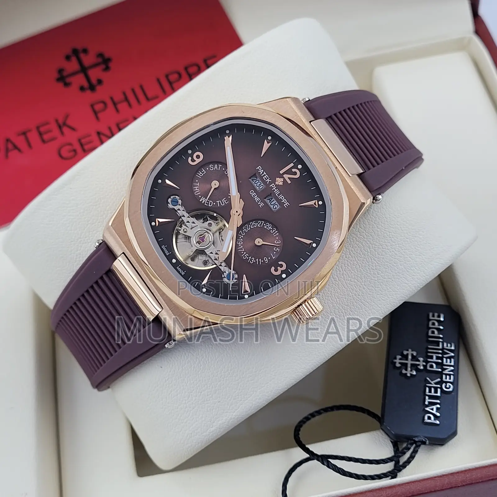 Patek Philippe Leather and Water Resistant Wristwatch