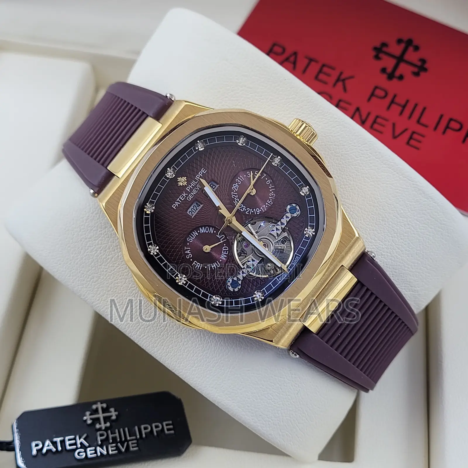 Patek Philippe Leather and Water Resistant Wristwatch