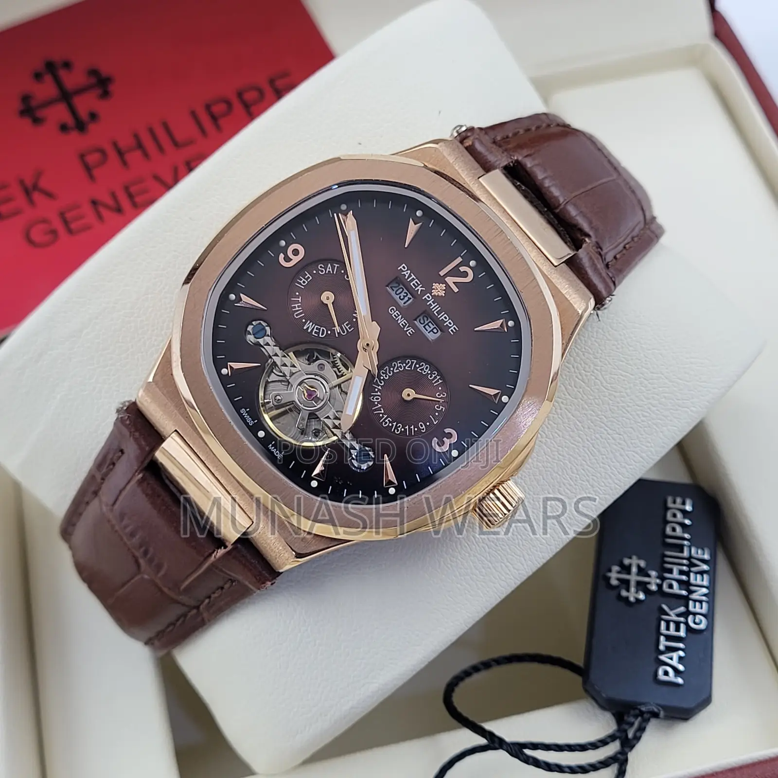 Patek Philippe Leather and Water Resistant Wristwatch