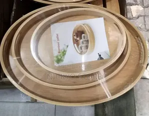 3in1 Oval Shape Bamboo Tray