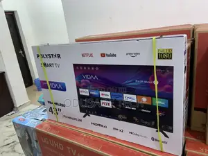 Latest Polystar Vidaa 43" Frameless Smart Tv Pv-hk43flsm