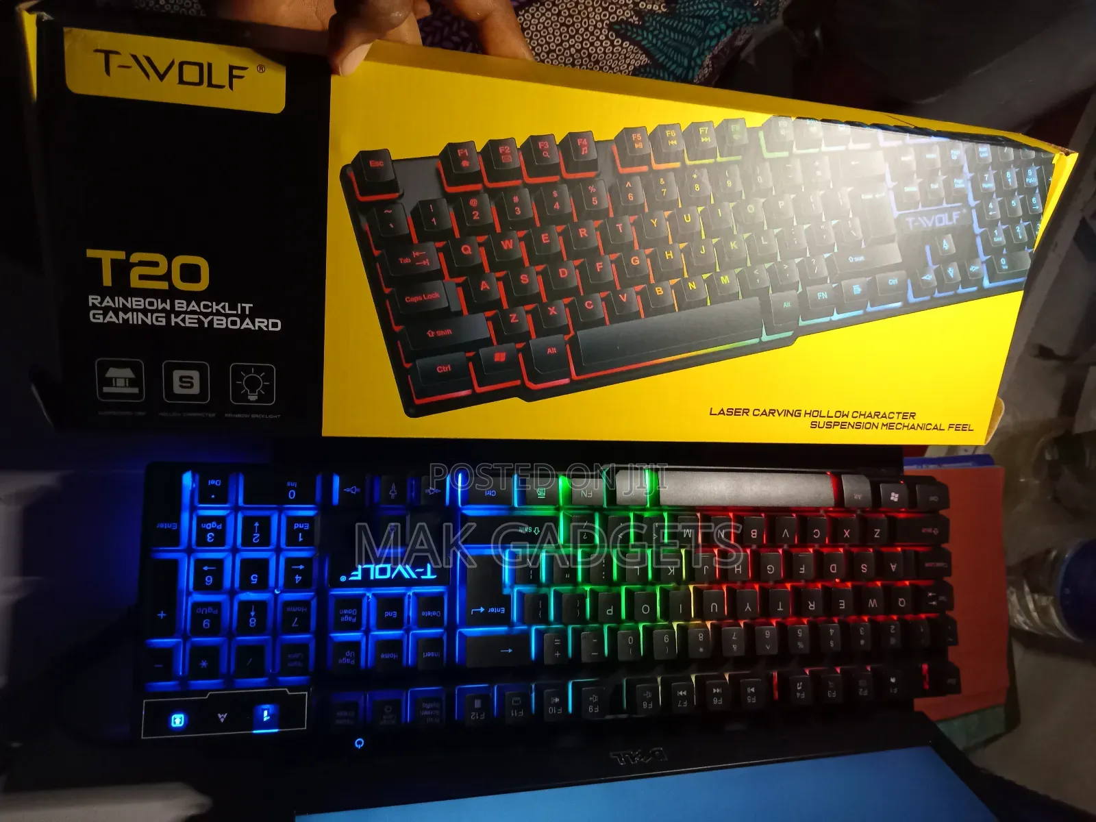 T-Wolf RGB Gaming Keyboard T-20 (3M)