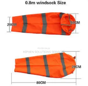 Orange Airport Windsock With Reflective Belt For Outdoor