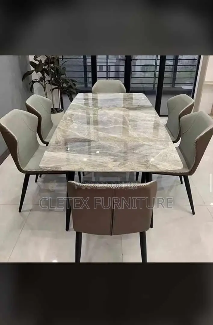 Quality Marble Top Dining Table by 6 Seaters
