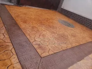 Stamped Concrete Orange and Red Colour