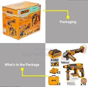 Ingco Cordless Brushless Rotary Hammer / Angle Grinder