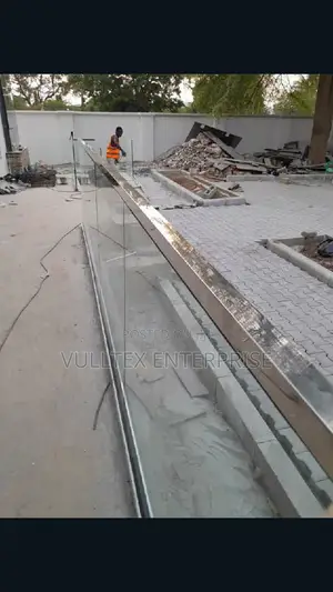 Glass Rail With Stainless Steel Top