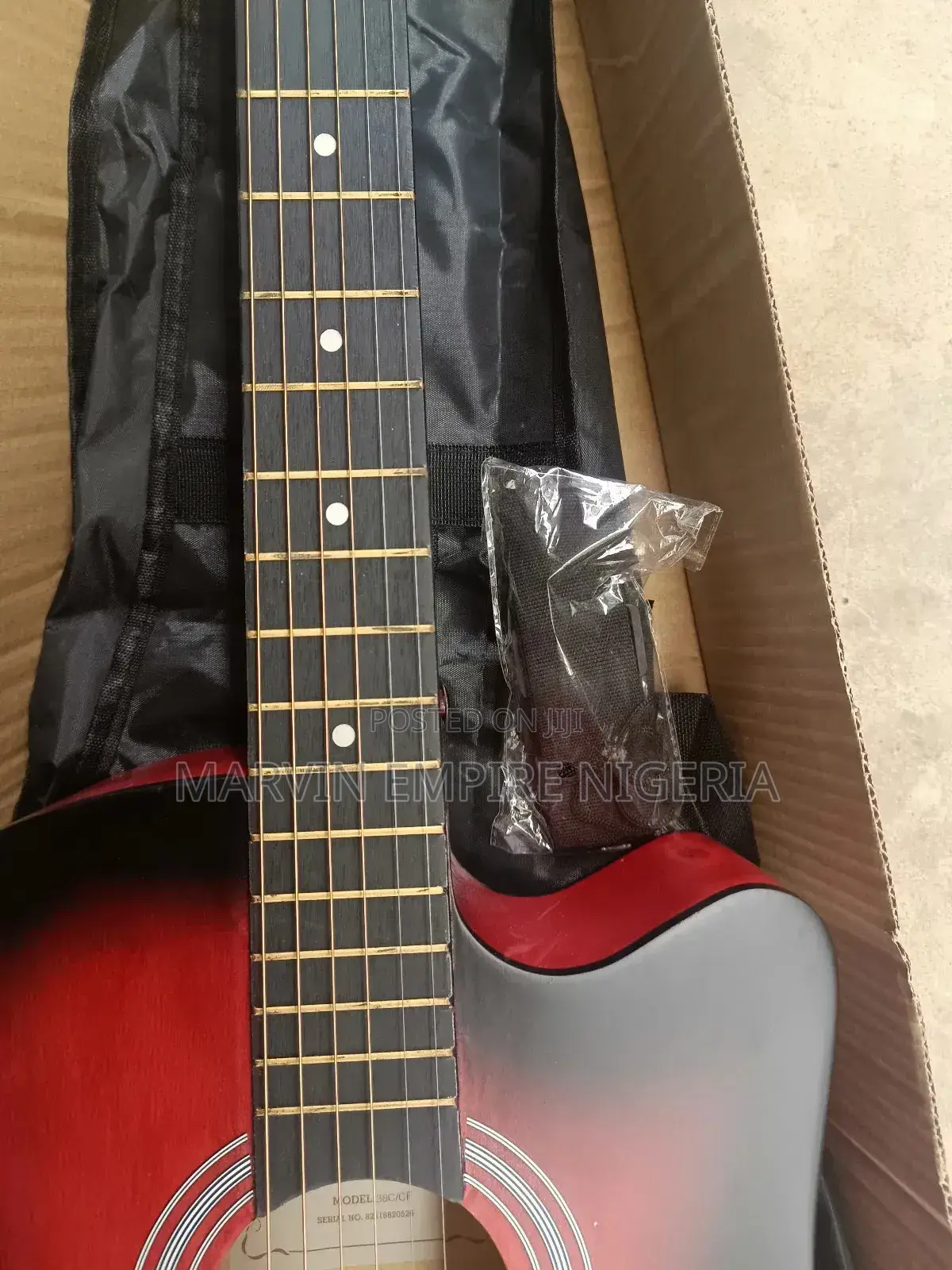 38 Inches Red Acoustic Guitar_ Thunderstorm