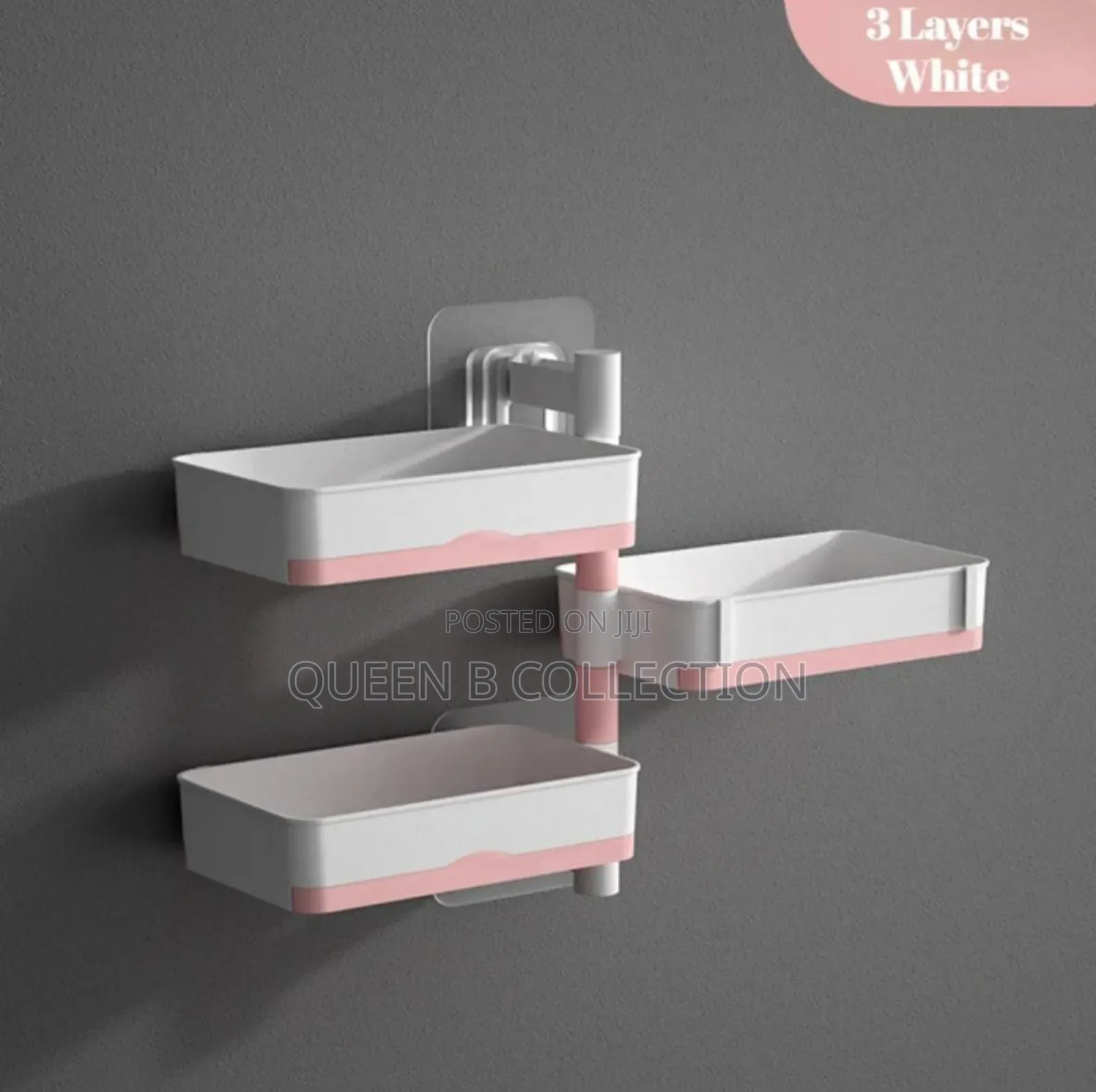 3 Layers Punch Free Wall Mounted Rotatable Soap Rack