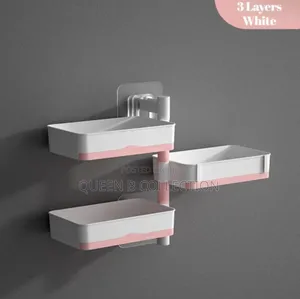 3 Layers Punch Free Wall Mounted Rotatable Soap Rack