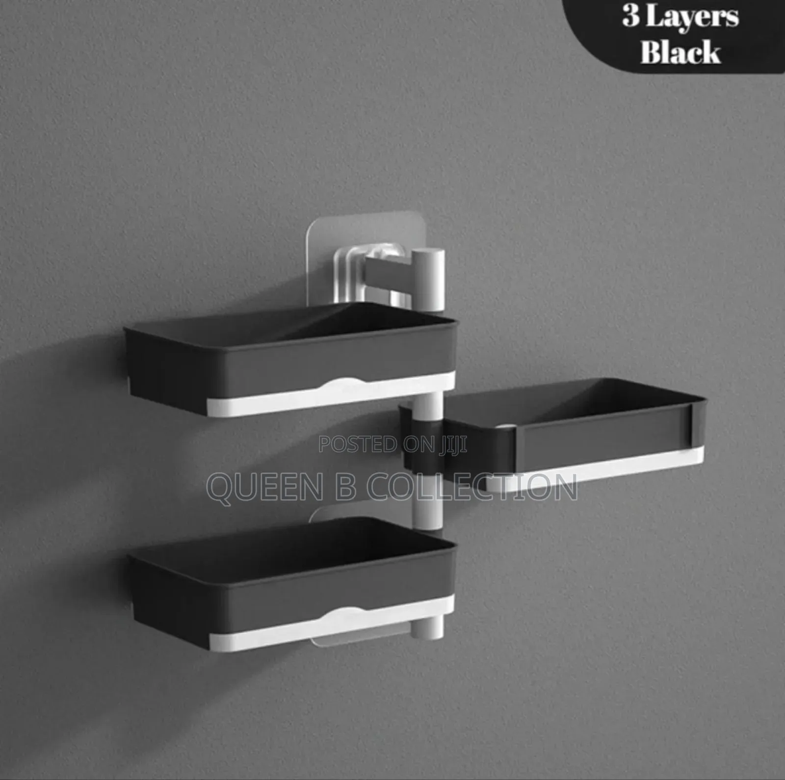 3 Layers Punch Free Wall Mounted Rotatable Soap Rack