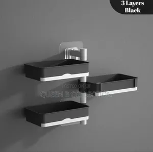 3 Layers Punch Free Wall Mounted Rotatable Soap Rack