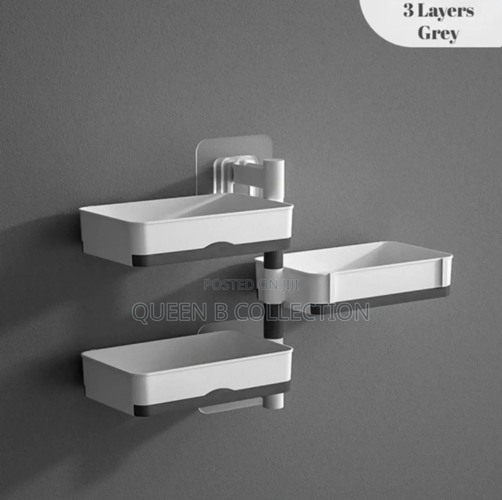 3 Layers Punch Free Wall Mounted Rotatable Soap Rack