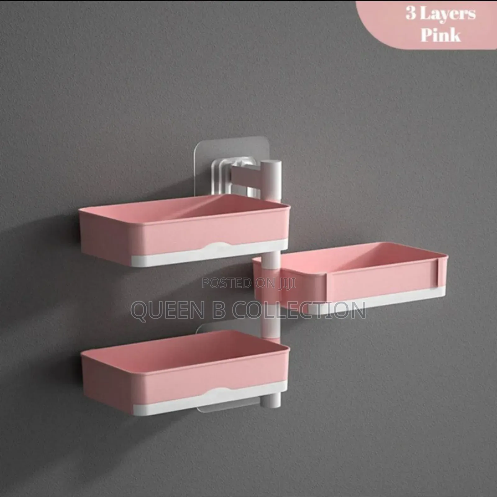 3 Layers Punch Free Wall Mounted Rotatable Soap Rack