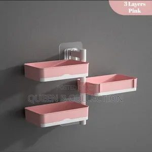 3 Layers Punch Free Wall Mounted Rotatable Soap Rack