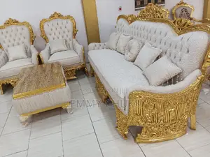 Complete Set of High Classic Gold Sofa's Chair