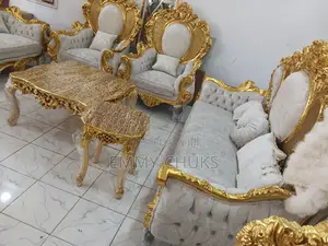 Imported Turkish Luxury Gold Sofa's Chair's