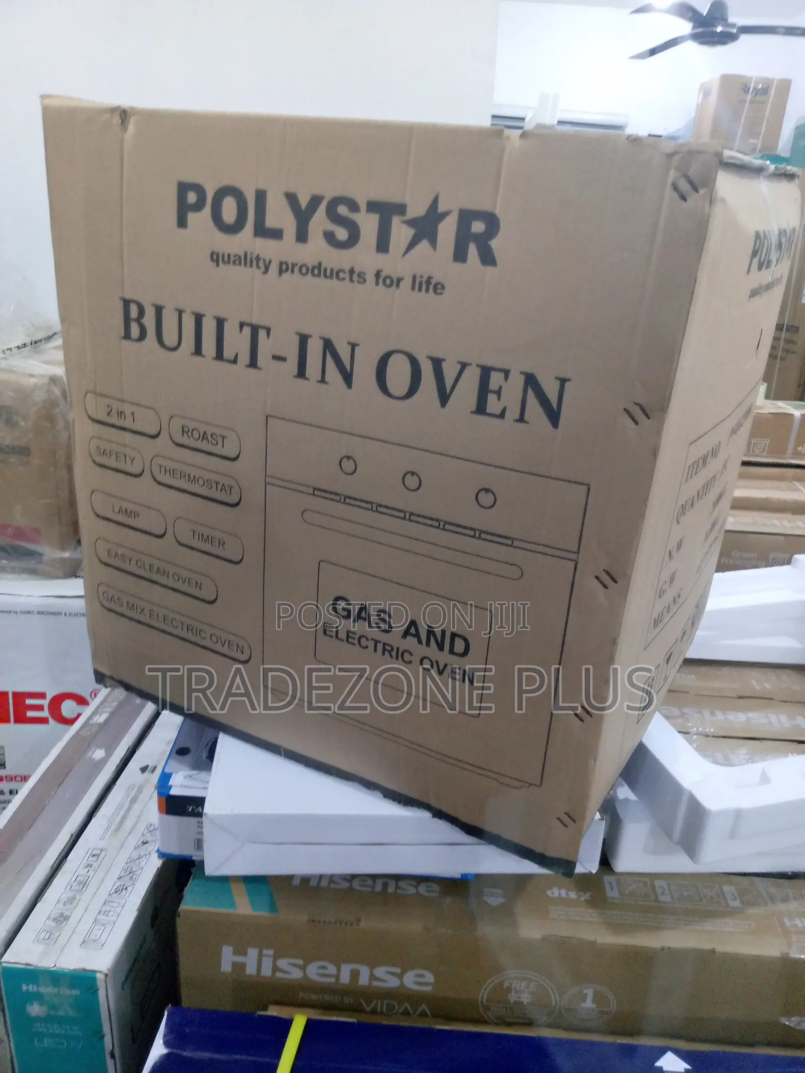 Durable Polystar 65L Electric Gas in-Built Oven