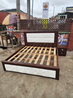 Quality 6by6 Wooden Bed Frame With One Bed Side