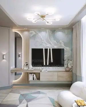 Padded Bedframe and Its Stylish Dresser