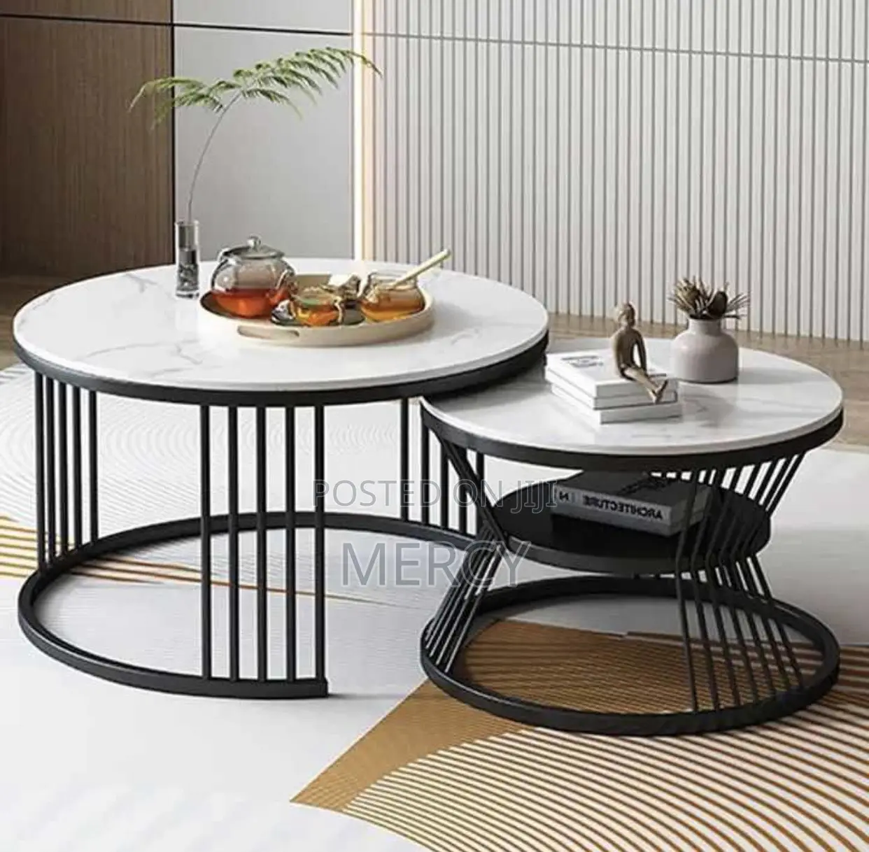 2 in 1 Center Table With Marble Top