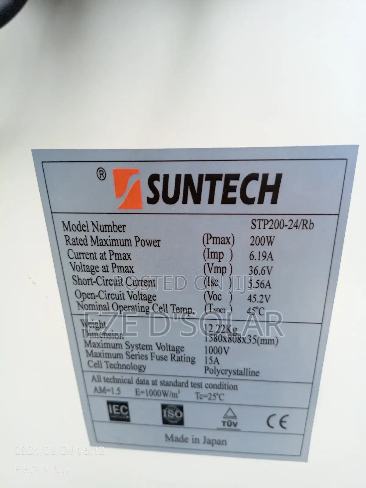 200watts Suntech Solar Panel